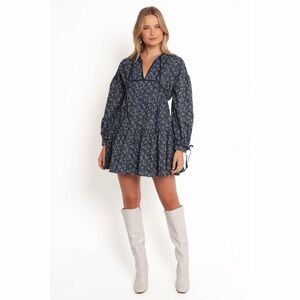 Petal and Pup Brooklyn Mini Dress - Blue Floral